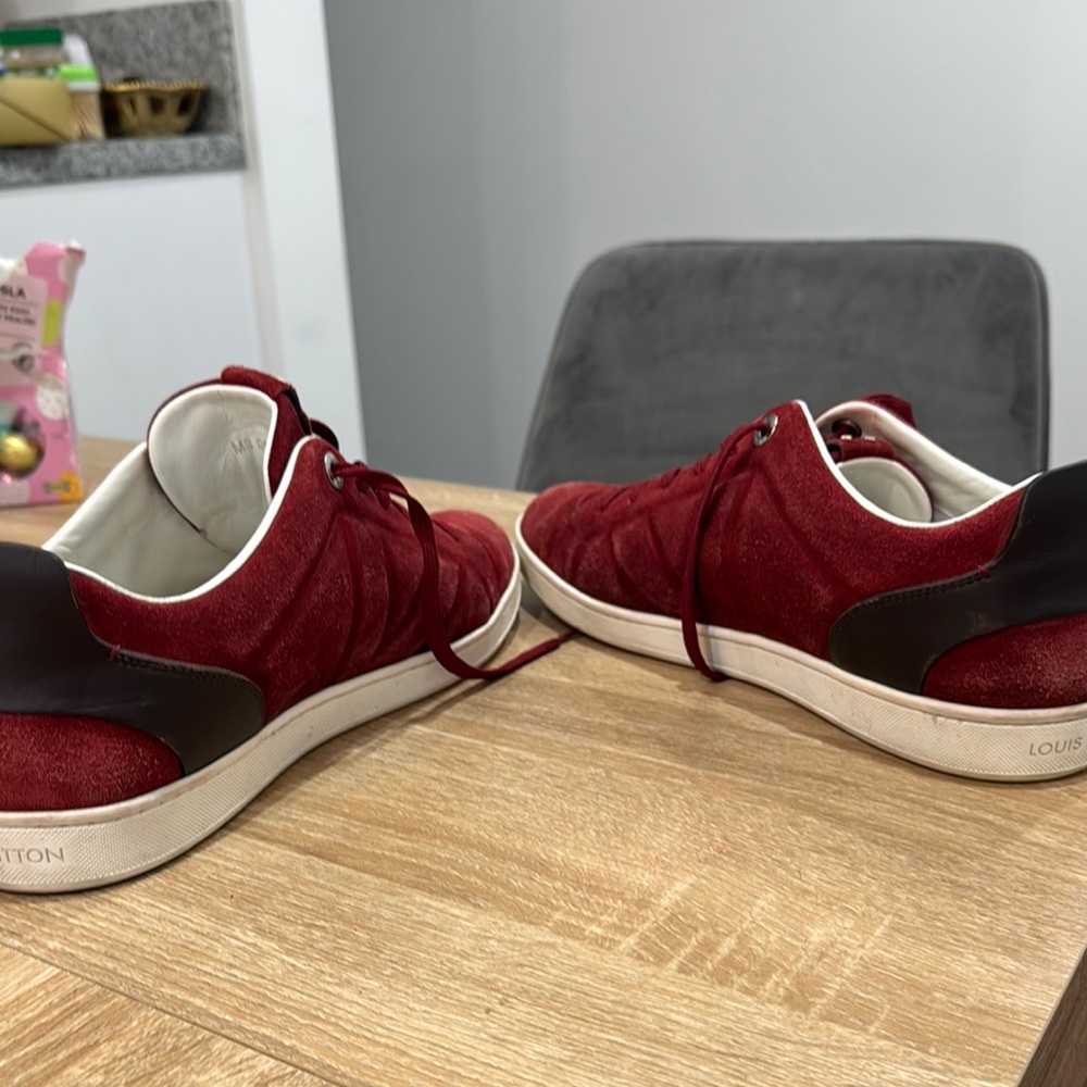 Louis Vuitton Red Sneakers Suede Low-Top - Picture 8 of 10